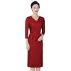 Vestido Cheongsam para banquete de boda de otoño e invierno para mamá color rojo vino Noble feliz vestido de brindis para suegra se puede usar en ocasiones normales