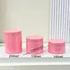Em Estoque Pote Rosa para Creme Facial de 68 Dentes 150g, Frasco Rosa para Creme Removedor de Maquiagem 250g, Frasco de Plástico PET de Boca Larga para Fornecimento Transfronteiriço