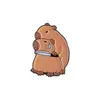 Nuevo Broche Lindo de la Serie Capibara Set Creativo y Único de Insignias con Forma de Caricatura de Capibara