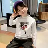 Camada Base Térmica Escovada Versátil para Meninos Outono/Inverno 2026 Novo Estilo Gola Semi-Alta Casual Infantil Tendência