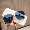 Nuevas gafas de sol de montura grande transfronterizas para hombre, gafas de sol poligonales de metal para conducir, gafas de viaje de moda estilo coreano para mujer