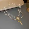 Collar de Perlas Retro Barroco para Mujer Lolita Elegante Cadena para Clavícula de Boda Estilo Palacio de Lujo Ligero Venta al por Mayor