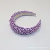 Diadema de perlas de lujo europea y americana, pasador de pelo, diadema de red para la parte superior de la cabeza, diadema roja para el cabello, presión lateral ancha, industria pesada exagerada, para mujer, venta al por mayor