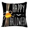 La Serie de Halloween Más Popular de Amazon Funda de Almohada de Lino Calavera Calabaza Fantasma Blanco y Negro Estampado Cojín Cojín para Sofá
