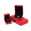 Caja de Papel Rellena de Cuero Rojo para Joyería, Caja de Almacenamiento de Joyería, Caja para Anillos, Caja para Collares, Caja para Colgantes, Caja de Regalo