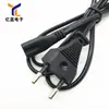 Directo de fábrica europeo 4.0mm enchufe redondo doble 2*0.75 cuadrado estándar europeo dos cilindros 8 colas cable de alimentación de 1.5 metros