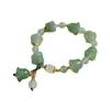 Pulseira de Jade Esmeralda Natural de Tianshan Feminina Masculina Jade de Seda Dourada de Xinjiang Jade Branco Jade Verde Esmeralda Pulseira de Contas