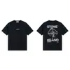 Camiseta Pesada Stone 260g com Estampa de Bússola com Logo, Caimento Solto, Estilo Tendência para Casal, Manga Curta, Unissex