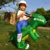 Fantasia de dinossauro infantil para cosplay de atividade escolar estilo TikTok, traje de mascote de desenho animado Tyrannosaurus rex inflável para apresentação