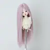 Peruca para Boneca BJD 346 Folha Luo Li Acessórios de Cabelo para Vestir Boneca Franja Longa Cabelo Longo Liso Múltiplas Cores Disponíveis