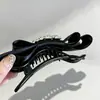 Novo Clipe de Pato Quadrado Preto com Strass Laço de Camada Dupla Acessórios de Cabelo para Mulheres Chic Francês Cetim Exquisito Elegante Clipe Lateral Ornamento de Cabelo