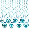 Decoraciones de Fiesta Espirales para Mascotas de Venta Caliente Transfronterizas para el Día de la Independencia Estadounidense, Guirnalda de PVC Azul con Lentejuelas para Decoración de Ventanas de Fiesta