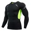 Camiseta de Manga Larga para Hombre para Otoño, Camiseta Interior de Manga Larga para Correr en Otoño, Fitness y Ropa Deportiva Ajustada de Moda