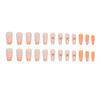 Comprimento médio amarelo fresco amor cenoura manicure simples francês unhas postiças estilo europeu e americano ins estilo
