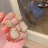 Brincos de Cristal Elegantes Retrô Estilo Hong Kong com Strass e Tachas Irregulares para Mulheres
