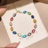 Pulsera Ovalada de Zirconia Dopamina Moda Coreana Pulsera Sencilla Estilo Dulce Joyería Versátil para el Trabajo para Mujeres