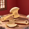 Pieza de Mango de Hacha Fu de Latón Personalizada Metal Hacha Puede Grabar LOGOTIPO Estilo Chino Souvenir Admite Personalización por Dibujo o Muestra