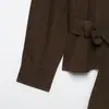 Comercio Exterior Ropa de Mujer 2026 Estilo Europeo y Americano Moda Casual Doble Botonadura Botones Cinturón Cuello Alto Gabardina Chaqueta Mujer A37414