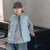 Colete de Penas de Inverno para Meninos 2026 Novo Estilo Tamanhos Médio e Grande Roupas de Exterior Grossas de Inverno para Meninos Quente Moderno
