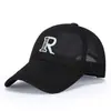 Estilo Coreano Ins Boné de Baseball Versátil com Bordado da Letra R Proteção Solar Aba Curva Chapéu para Uso Externo Praia Corrida Pesca para Homens