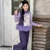 Chal de Tres Piezas para Niña Estilo Tang 2026 Nuevo Estilo Otoño Nuevo Estilo Chino Infantil Niña Pequeña Hanfu Conjunto Estilo Chino