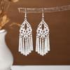 Aretes Étnicos Imitación Plata Miao Aretes Retro Largos con Borlas Atracciones Aretes Estilo Antiguo Aretes Miao para Mujer Venta al por Mayor