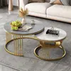 Mesa de Centro Moderna para Salas Pequeñas, Lujo Ligero, Sensación de Alta Gama, Minimalista Moderno, Uso Doméstico, Móvil, Mesa de Centro Pequeña de Pizarra de Dos Piezas