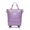 Bolsa Fitness Viagem de Negócios Dupla Camada Expansível Grande Capacidade Bolsa de Bagagem Armazenamento Rodas Universais Separação Seco e Molhado Bolsa para Viagem Curta
