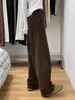 Populares Jeans Retro Marrones Scimitar para Mujer, Nuevo Estilo Otoño e Invierno 2026, Pantalones de Pierna Recta, Pierna Ancha Super Adelgazantes para Cuerpo Tipo Pera