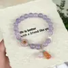Pulsera sencilla multicolor de ágata rosa natural y morado, pulsera de bucle único de ágata rosa hielo de 8 mm, pulsera de ágata Yanyuan