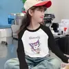 Linda Ropa Interior Térmica para Niñas Estilo Nuevo Otoño Invierno Bloque de Color Manga Larga Camiseta Cálida Top Casual