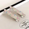 Pinza para el Cabello Vintage de Puntos de Pato para Mujer Y2K Herramienta para Acabado del Cabello Lateral de la Frente Clip de Gota de Aceite Plateado