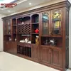 Mueble de Vino de Madera Maciza Estilo Chino Nuevo para Sala de Estar Personalizado de Fábrica Bodega de Troncos Empotrada de Lujo Americano Estante para Vino Tinto Estilo Europeo