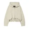 Comercio Exterior Transfronterizo 2026 Nuevo Verano Tendencia Sudadera con Capucha Bolsillo con Cremallera Cintura Elástica Ropa Exterior Top 160012
