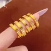Anillo 520 Amor Eterno para Pareja, Latón Chapado en Oro, Lujo de Nicho, Versátil, Sensación de Alta Gama, Retención de Color Duradera
