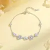 Pulseira Original Ticiya de Prata de Lei S925 Flor de Camélia para Mulheres Estilo Coreano Ins Leve Luxo Nicho Brilhante Zircônia Flor Joia de Mão
