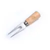 Cuchillo para Queso de Acero Inoxidable con Mango de Madera, Cuchillo para Queso, Carne de Res, Pizza, Herramienta para Pastel y Fruta, Juego de Cuchillos para Queso
