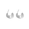 Aretes Irregulares de Media Luna en Capas Escarchadas, Diseño de Nicho Trendy, Estilo Minimalista, Aretes de Aro Cepillados