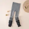 Calcetines Leggings para Niñas Otoño e Invierno Niñas Engrosados con Lazo Rayados Estilo Coreano Calcetines para Niñas Pantalones Calientes de Nueve Puntos