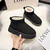 Comercio exterior talla extra botas de algodón del noreste de caña corta 2024 invierno nueva moda ropa de abrigo forro polar cálido suela gruesa botas de nieve mujer