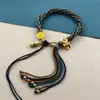 Cuerda de Mano de Xizang Cuerda de Algodón para Frotar la Mano Cuerda de Mano de Colores Pulsera de Estilo Étnico Tejida a Mano Adorno de Xizang Pulsera de Thangka