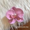 Flor de íris explosiva Phalaenopsis Pérola Handmade Flower Hairpin Bangs Back Head Disc Hair Grab Headwear Mulheres