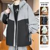 Roupas de carga estilo americano para homens plus size Loose Workwear Jaqueta com capuz Jaqueta masculina de primavera e outono