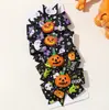 Presilha de Cabelo Infantil com Laço de Halloween Estampa de Abóbora Fantasma Caveira Morcego Par de Presilhas para Meninas 041