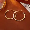 Pendientes Grandes Rotatorios Estilo Europeo y Americano Transfronterizos, Pendientes de Aro Lisos de Moda de Alta Gama, Pendientes Atmosféricos con Aguja de Plata 925 Estilo Ins para Mujer