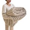 Manta Transfronteriza de Imitación de Piel de Conejo Manta para Siesta de Oficina Manta para Sofá de Cuatro Estaciones Vellón Coral Manta para Aire Acondicionado para la Hora del Almuerzo
