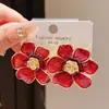 Pendientes Ankela Aguja de Plata Circonita Caballo Rojo para el Año del Caballo, Pendientes de Lujo Ligero de Gama Alta, Elegantes y Modernos Accesorios de Oreja para Mujer