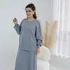 Loriya2024 Conjunto de Tricô Espesso Outono e Inverno Cor Lisa Multicor Conjunto de Duas Peças Lr928