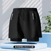 Shorts Esportivo, Soltinho, Comprimento de Cinco Pontos, Camada Dupla, Falso Duas Peças, Shorts para Natação e Corrida ao Ar Livre, Calça da Moda para Homens, Verão