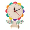 Pupilo Hecho a Mano diy Reloj Juguete Modelo Girasol de Madera Paquete de Materiales para Rompecabezas Coloreable